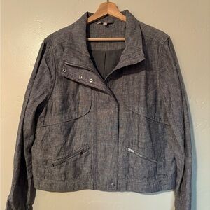 Athleta Flint Gray Linen Jacket